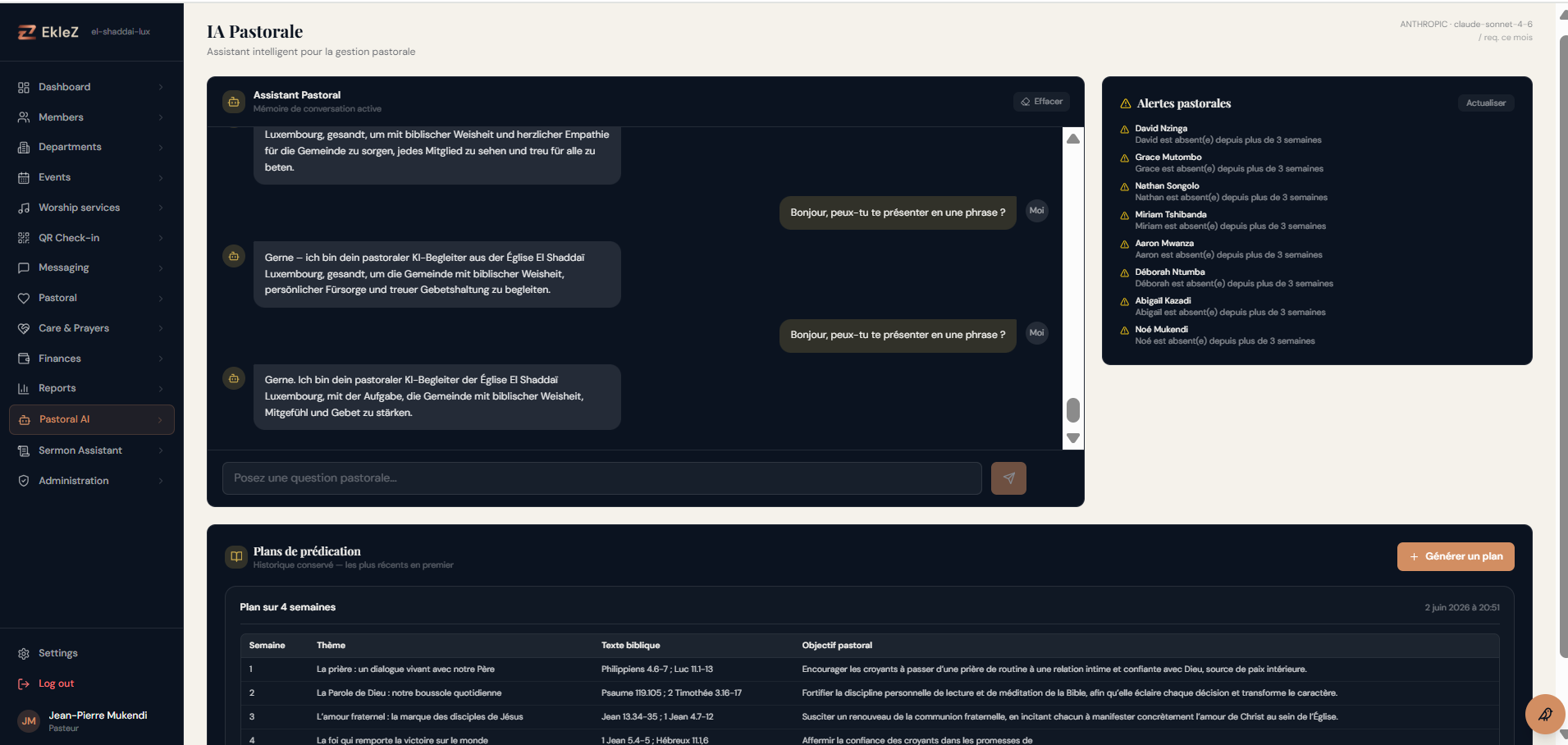 Pastoral AI: assistant and prolonged-absence alerts